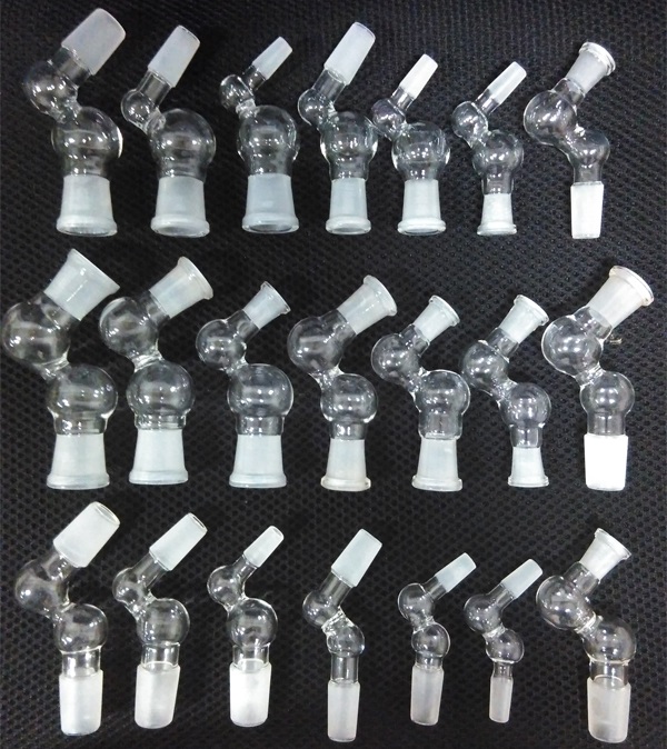 

20 styles glass adapter 45 Degree Bent Converter Bong 14mm 18mm male female joint mini dropdown for glass bong