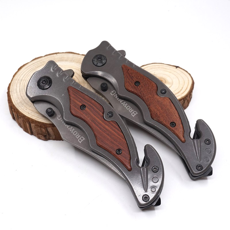 

Browning 233 Titanium Tactical Knife Folding Knife 440C Blade Wood Handle Pocket Outdoor Camping Knives Hunting Survival Knives EDC Tools