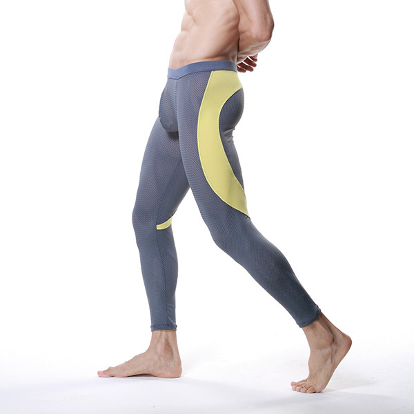 

Wholesale-Men Modal Long Johns Mesh Thermal Pants Elastic Trousers Thermal Underwear Leggings -XL Hot, Black
