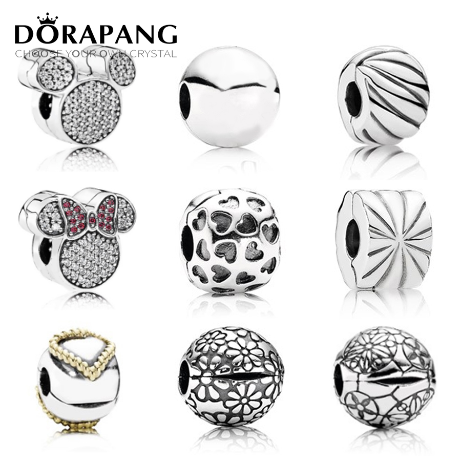 

DORAPANG 100% 925 Sterling Silver Fixed buckle Safety clip charm bead collocation Bracelet DIY bangle factory wholesale