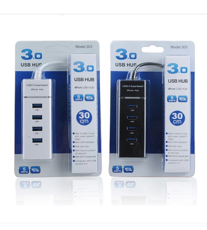 

High Speed 5Gbps 4 Ports USB HUB 4 port usb 3.0 hub Splitter Adapter for Laptop PC / Notebook / Computer Peripherals Accessories