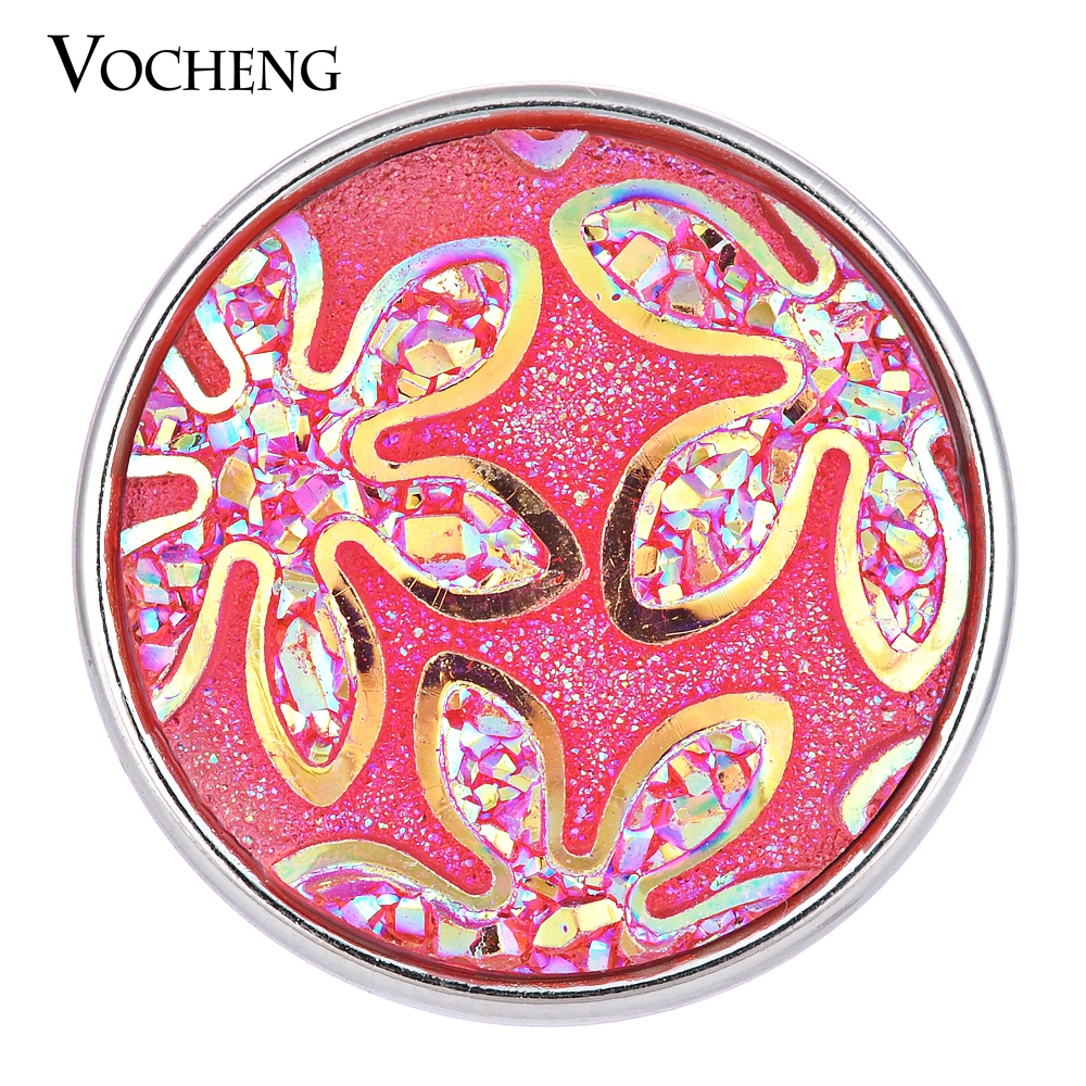 

NOOSA Snap Charms Resin Copper Metal 8 Colors 18mm Flower Button VOCHENG Vn-1611