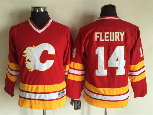

Top Quality ! 2016 Youth Kids CCM Calgary Flames Ice Hockey Jerseys Cheap #14 Theoren Fleury Red Boys Jerseys Authentic Retro Jerseys