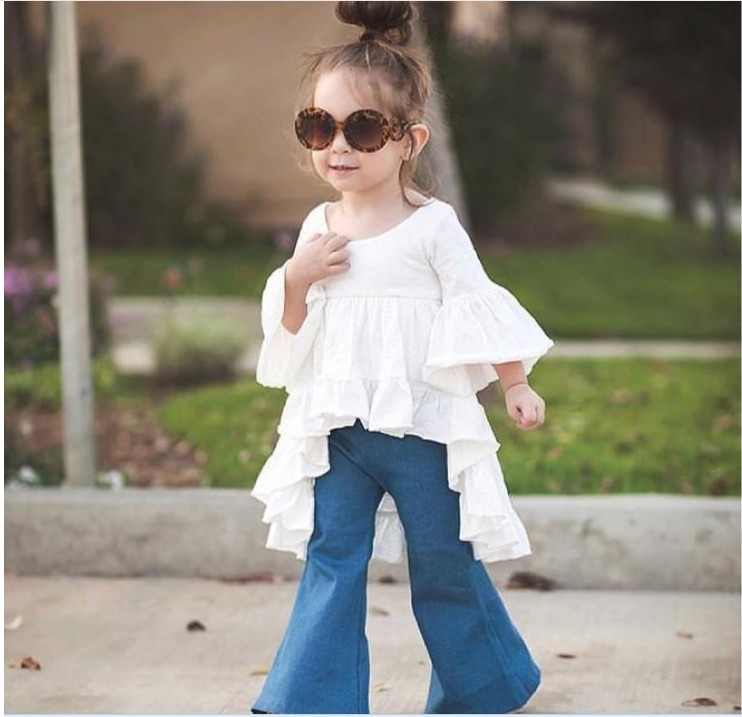

Retail 2016 New Cute Girls White Shirts Dress Kids Cotton Long Shirt Blouses Fashion Girl Short Sleeve Tops Baby Girl Ruffle T-shirts