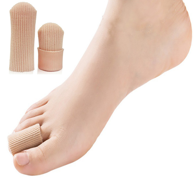 

Fabric Lined Gel Toe Covers Sleeves Ribbed Knit Digital Toe Tube Caps Corns Calluses Relief Moisturizing Fingers Toes Protector