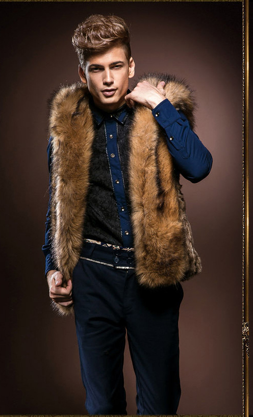 fall3xl men winter fur vest coat new hoodie thick fur hooded jackets men waistcoats sleeveless coat outerwear mens vest coat