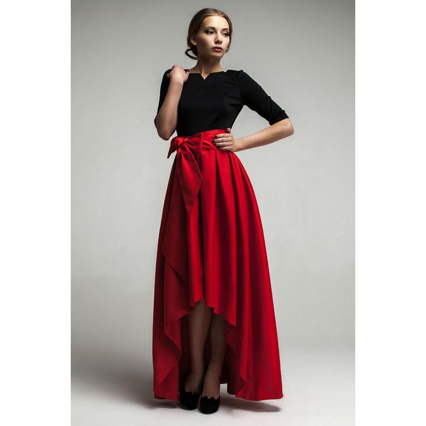 

2016 black and Red Prom Dresses Cheap Hi-Lo Pageant Party Gowns Half Sleeve with Sash Long Evening Dresses Custom Made, Daffodil