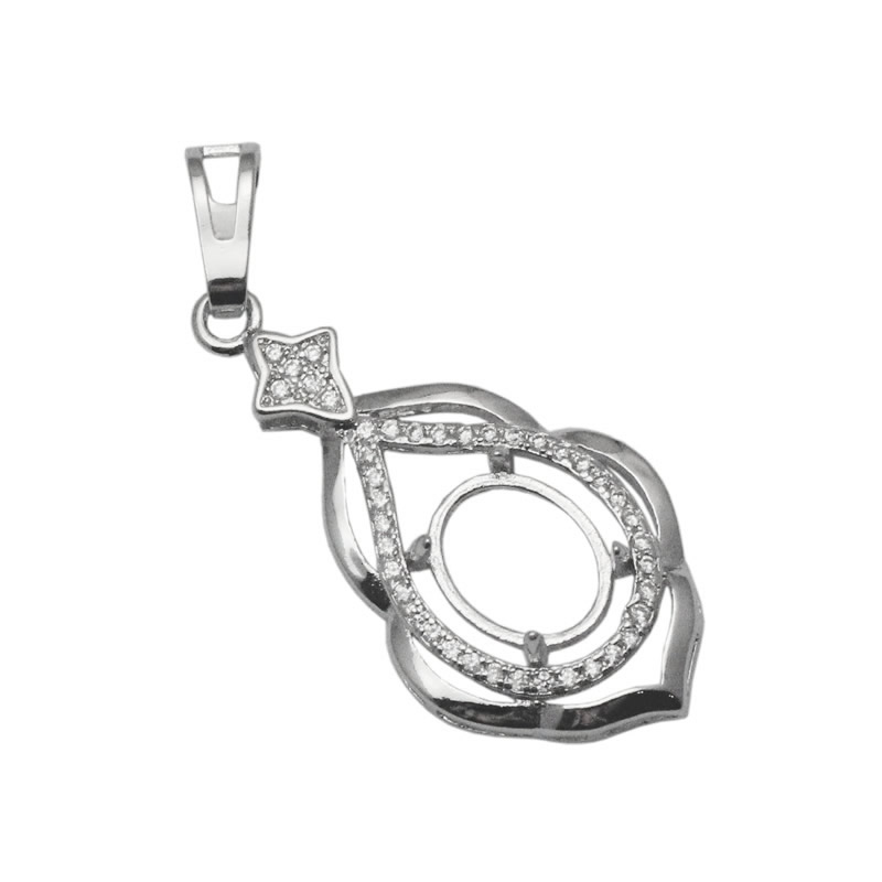 

Beadsnice New Designed 925 Sterling Silver Pendant Setting Fit for 7x9mm Oval Gemstone Wholesale Blank Pendant Base ID 34056
