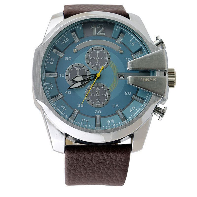 

Fashion Brand 4281 Men's Big Case Mutiple Dials Date Display Leather Strap Quartz Men's Wrist Watch