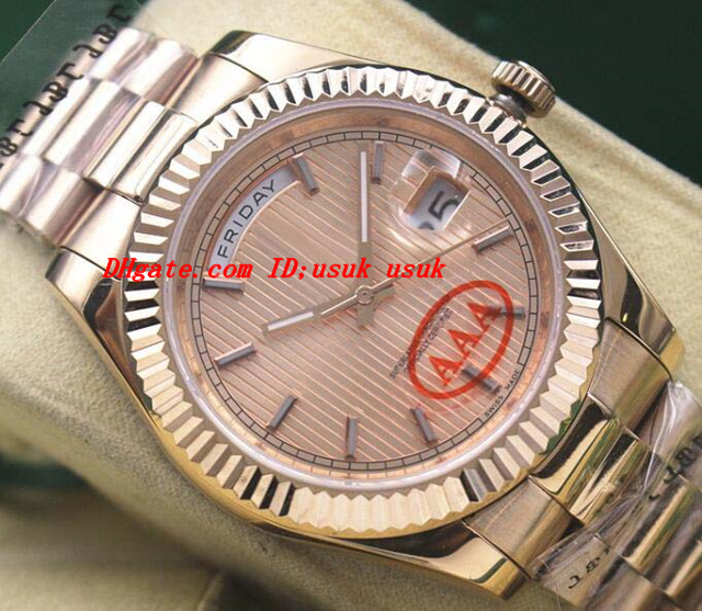 

Luxury Watches 2018 New Rose Gold Stainless Steel Bracelet 40mm 228235 Stripe Dial Automatic Fashion Men's Watch Wristwatch