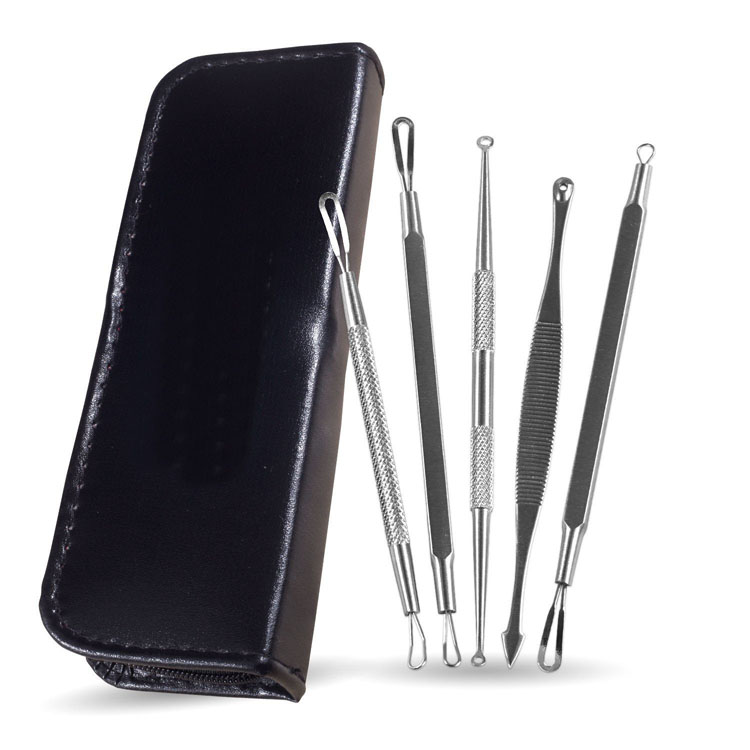 

5pcs/set Stainless Steel Blackhead Remover Whitehead Comedone Acne Pimple Blemish Needle Extractor Remover Face Care Tool by DHL