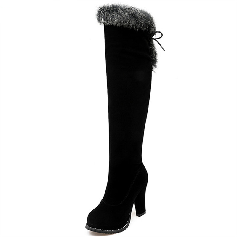 hiver vente chaude nouvelle arrivée femmes bottes noir flock fermeture éclair