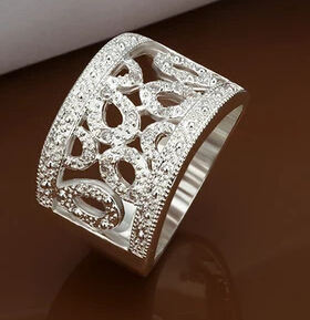 

925 sterling Silver Woman Ring New Design Fashion Style Girl Beautiful Pretty Cluster Rings Party Gift