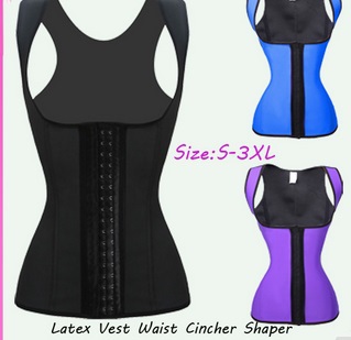 

Wholesale-Wholesale Waist Training Corsets and Bustiers Latex Waist Cincher Trainer Corset Underbust Hot Body Shaper Plus Size, Black