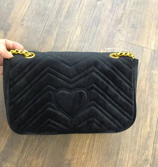 

Hot Sale designer Women Shoulder Bags Classic Gold Chain 26cm Velvet Bag Heart Style Handbag Tote Bags Messenger Handbags G66512, Red