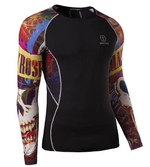 

Quick-drying cycling sports and fitness t shirts Hot new 3D Digital Printing long-sleeved T-shirt big yards -4XL, As the picture