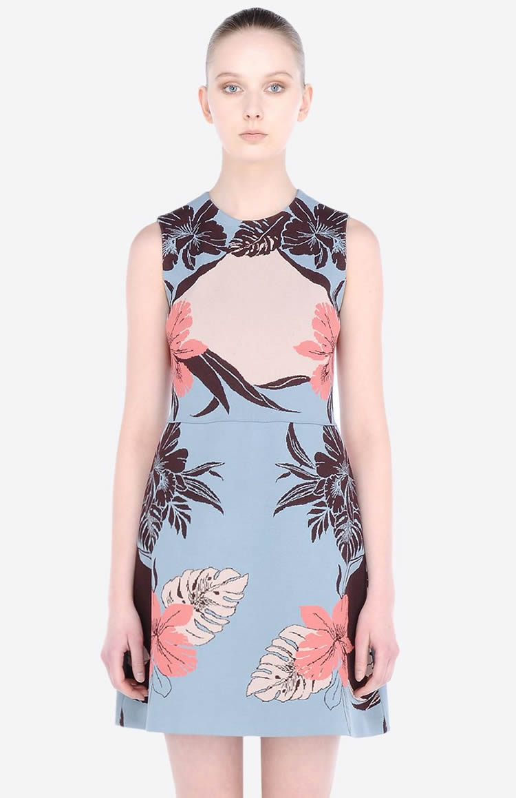 

Fashion Print Women A-Line Dress Sleeveless Casual Dresses 040308, As pictures