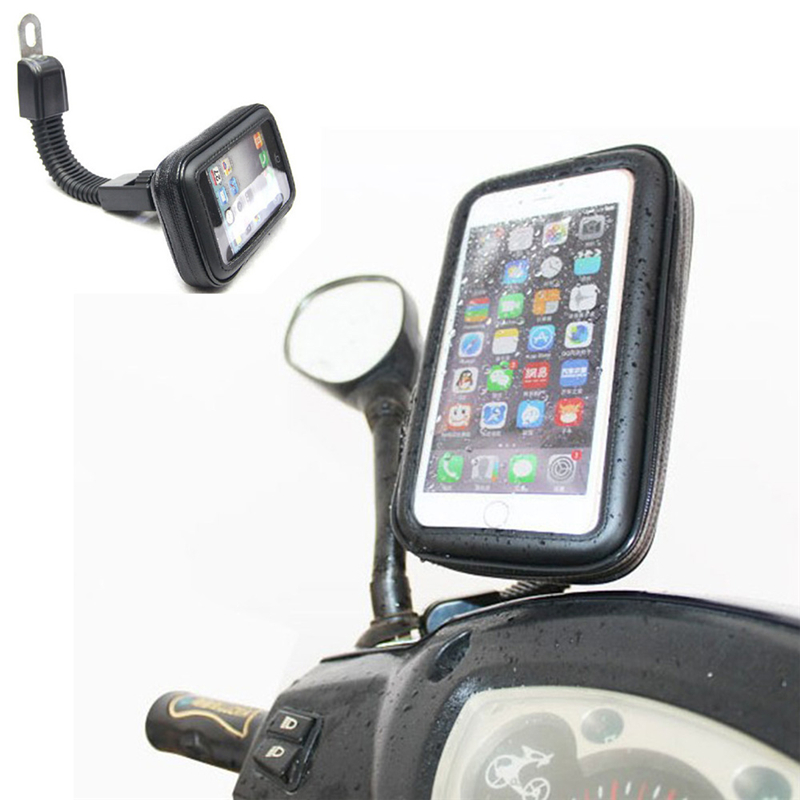 

DHL Free Motorcycle Waterproof Cell Phone Case Bag Motorbike Rearview Mirror Mount Holder for Samsung for Iphone