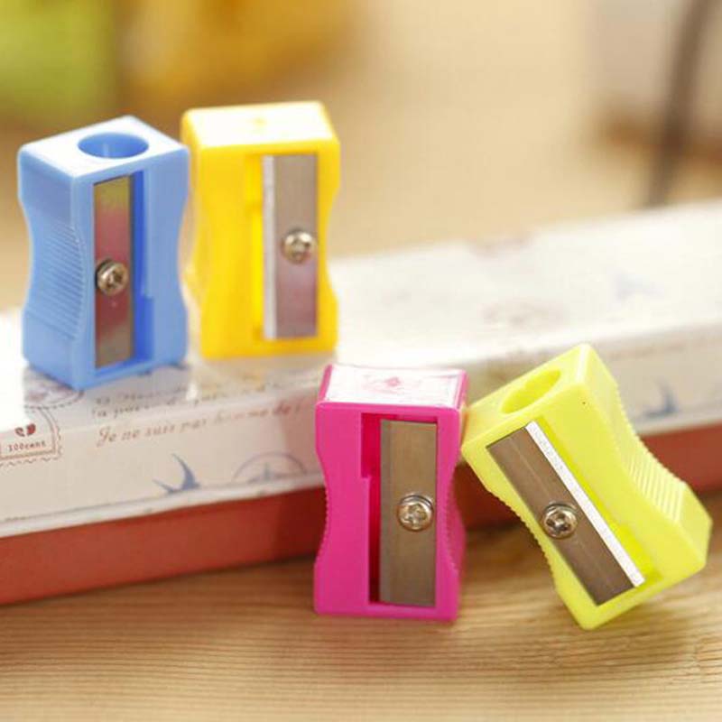 New 100 Pieces Pencil Sharpeners Easy To Use Office School Pen Pencil Sharpener High Quality Fashion Single Holes Pencil Cutter Stationery F
