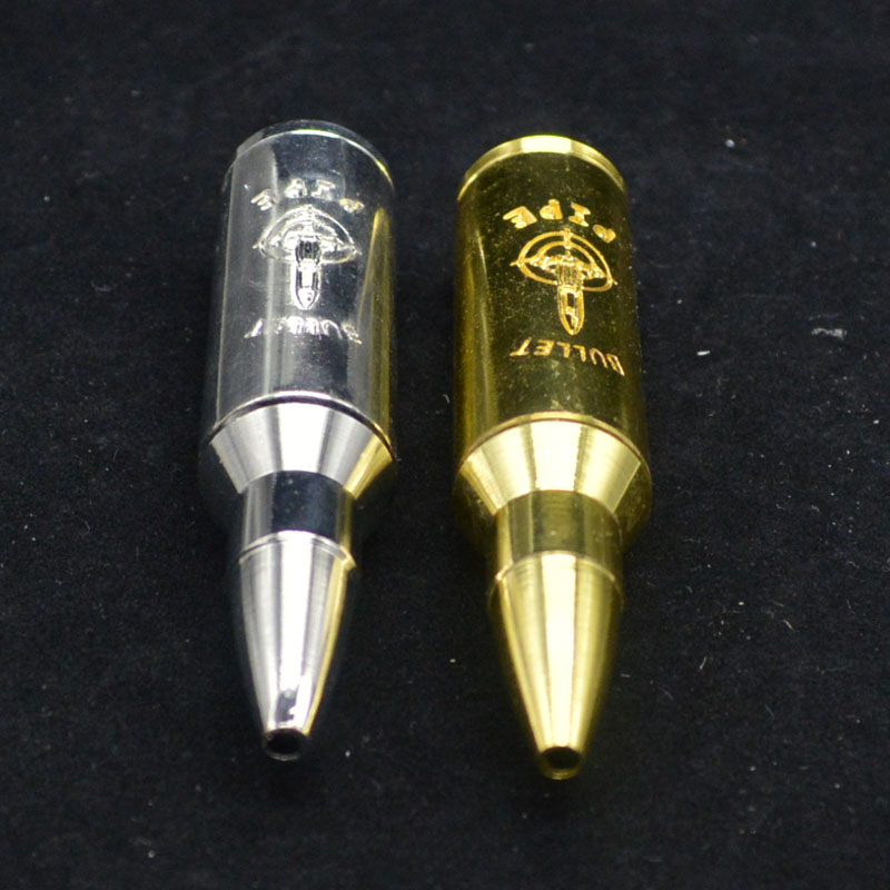 

The bullet shape smoking pipe Metal character large pipe silver gold color
