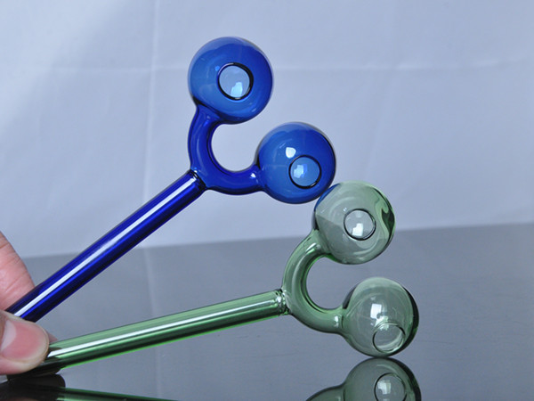 

new arrived glass pipes double bubble smoke pipes colorful glasses bong smoking accessories oil burner water pipes