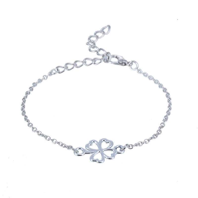 

New Four Leaf Clover Bracelet Gold Silver color Women Ladies Hand Jewelry Bangle Bracelet Free shipping