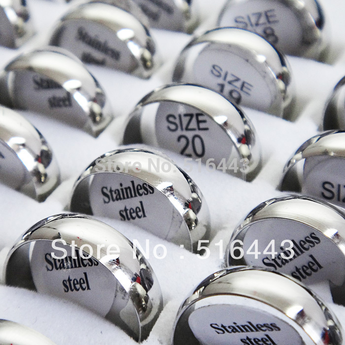 

Free Shipping 50pcs Wholesale Fashion Jewelry Stainless steel Arc Silver Plain Rings Charms Mens Womens Rings A352
