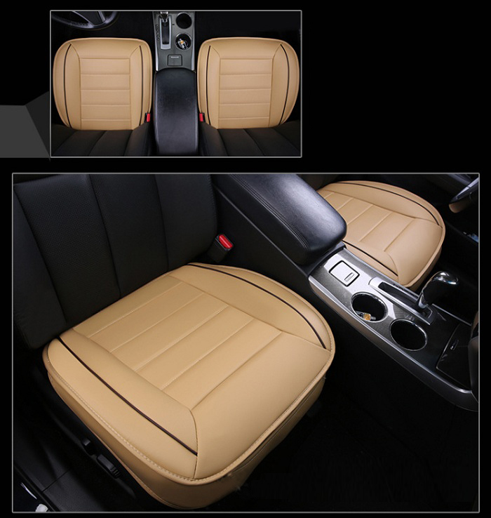

Car front/back Seat Covers artifical PU leather patchwork design Universal Fit SUV sedans Chair Pad Cushion antiskid
