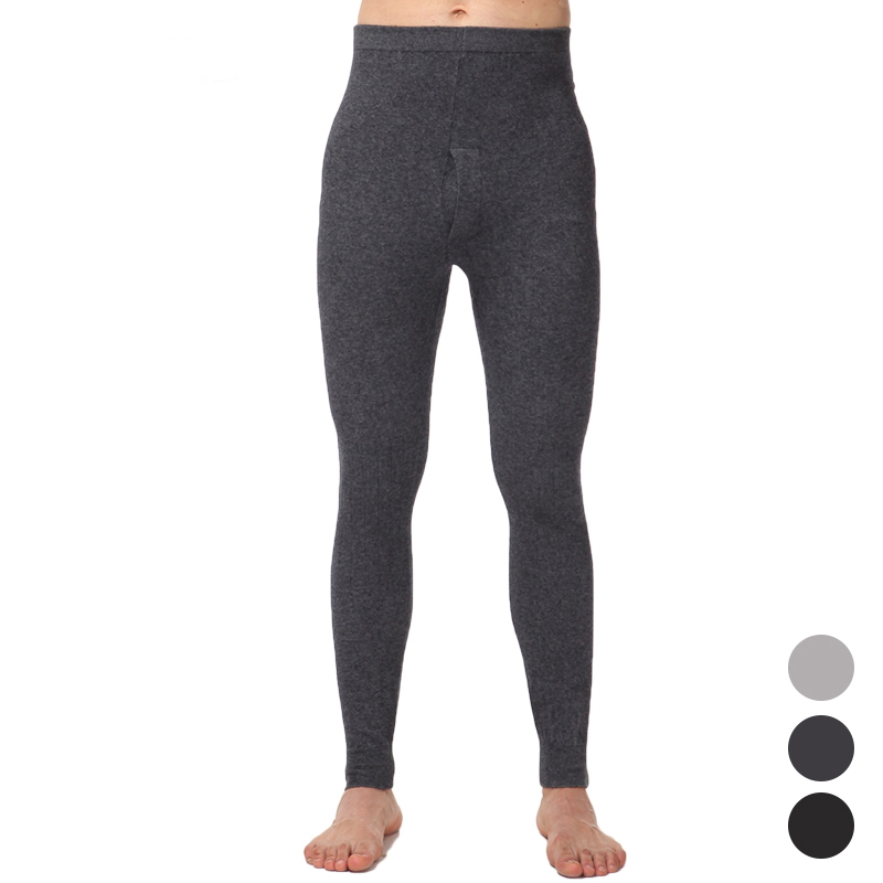 Gros-2016 hiver boutique hommes solides en laine tricotée sous-vêtements chauds pantalons pantalons longs Johns hommes pantalon chaud gris noir g