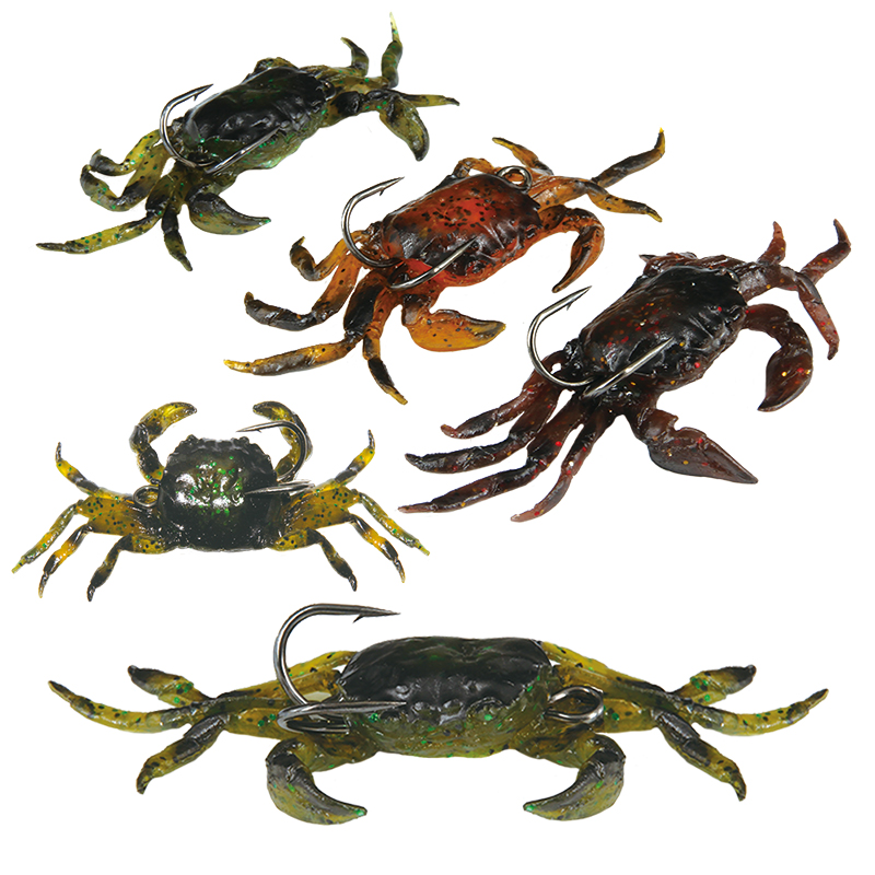 

5Pcs Artificial Soft Crab Fishing Lures 10cm 8cm Carp Fishing Fake Soft Baits Lures Sets 3 Colors9561598