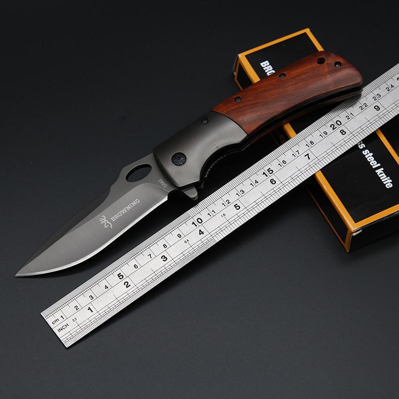 

Browning DA62 YARIM Titanium Tactical Folding Knife 3Cr13Mov 55HRC Wood Handle Hunting Survival Pocket Rescue Utility EDC Tools Collection