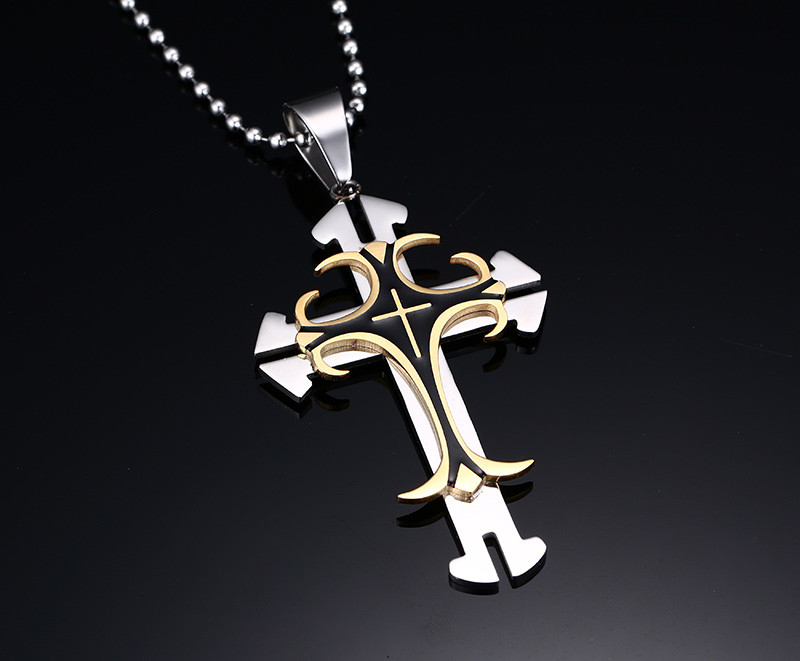 

8 Designs Fashion Men jewelry christian cross pendant 316L stainless steel metal large cross High Quality8