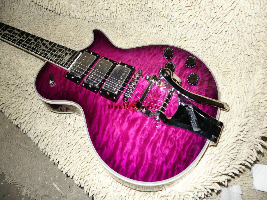 

Custom shop Guitars purple Electric Guitar with tremolo system free shipping