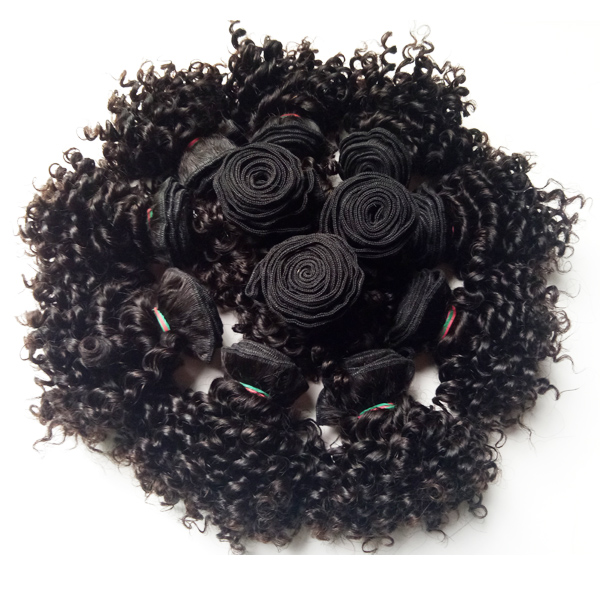 

Beautiful queen Brazilian virgin Hair Kiss sexy New short type Kinky Curly Black woman Indian remy Hair 50g/pc 300g/lot Double weft, Natural color