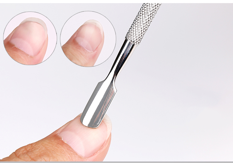 D168-2 Cuticle Pusher 420 Super Steel Double Sided Finger Dead Skin Push Nail Cuticle Pusher Pro Manicure Care Tool-image-404281766