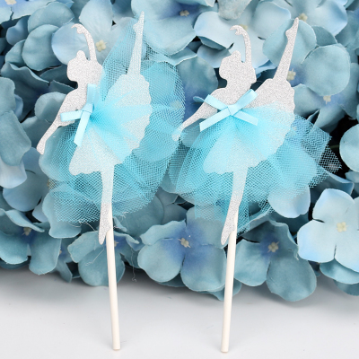 

Creative Handmade Lace Ballerina Cupcake Topper Wedding Cake Topper Girl Birthday Cake Decorative Accessory 10pcs/lot DEC067