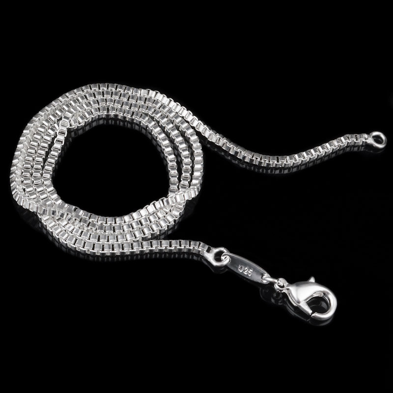 

925 Sterling Silver Necklace Chain Women Wedding Jewelry 1.4MM/2MM Box Chain Necklace New Arrive Hot Fashion Jewelry