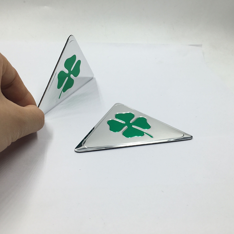

10pcs/lot Aluminum Cloverleaf Green Delta Car Side Fender Emblem Badge Sticker For ALFA ROMEO 156 166 159 Giulietta Giulia Spider, 1 lot