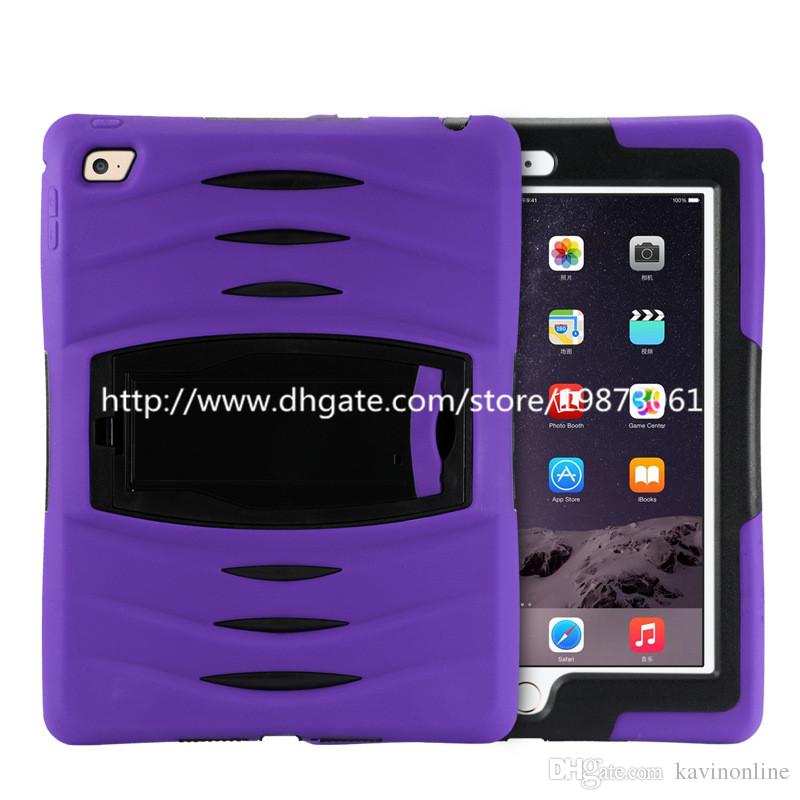 

2 in 1 Shock Wave PC Silicon Robot Hybrid With Stand Hard Back Case Skin Cover For iPad mini 2 3 4 DHL
