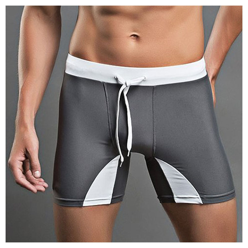 Wholesale-2016 Vogue surf board shorts Boxer Swimming Trunks Color Splicing Lace-Up Swim Wear Swimsuit For Men-image-378011701
