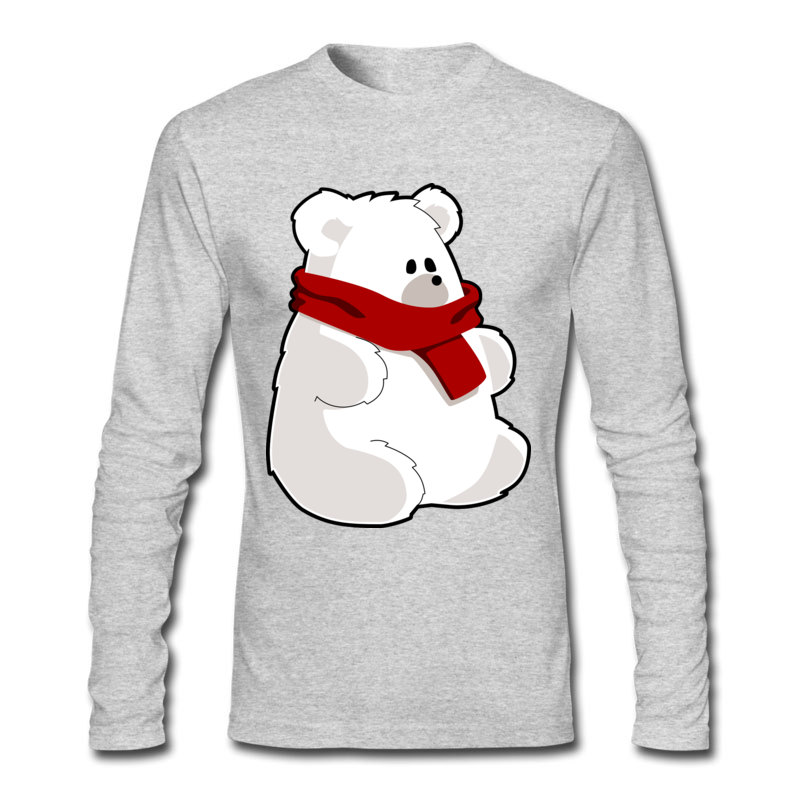 Loose T Shirt,White Polar Bear on Ice Fashion Personality Customization
