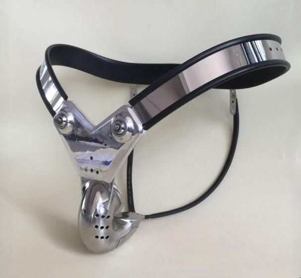 

Y-shaped Male Chastity Devices Adjustable Stainless Steel Curve Waist Chastity Belt with Full Closed Winding Cock Cage BDSM Sex Toys for Men