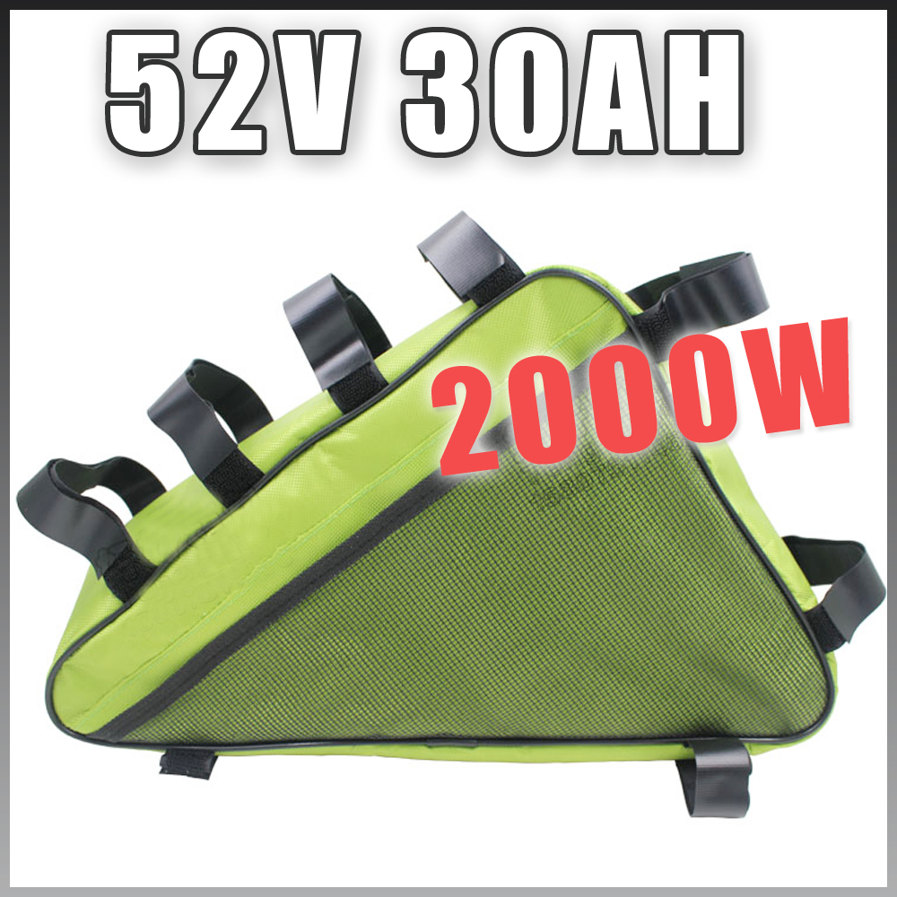 

E BIKE 52V 30AH Electric Bicycle lithium battery Long life triangle Battery Pack Compatible 48V Free Customs US EU RU