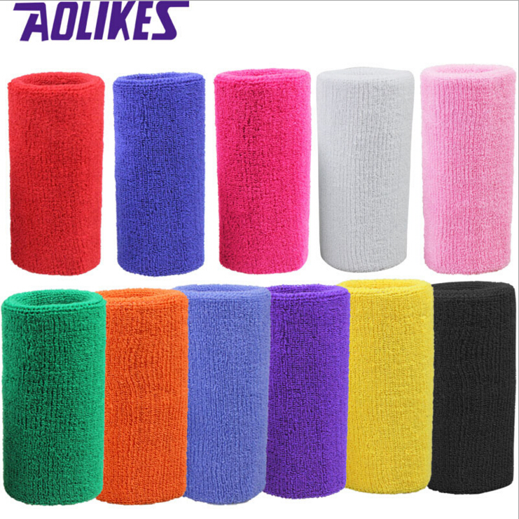 

Wholesale-1 pc 15*7.5 cm terry cloth wristbands sport sweatband hand band for gym volleyball tennis sweat wrist support brace wraps guards, Grey