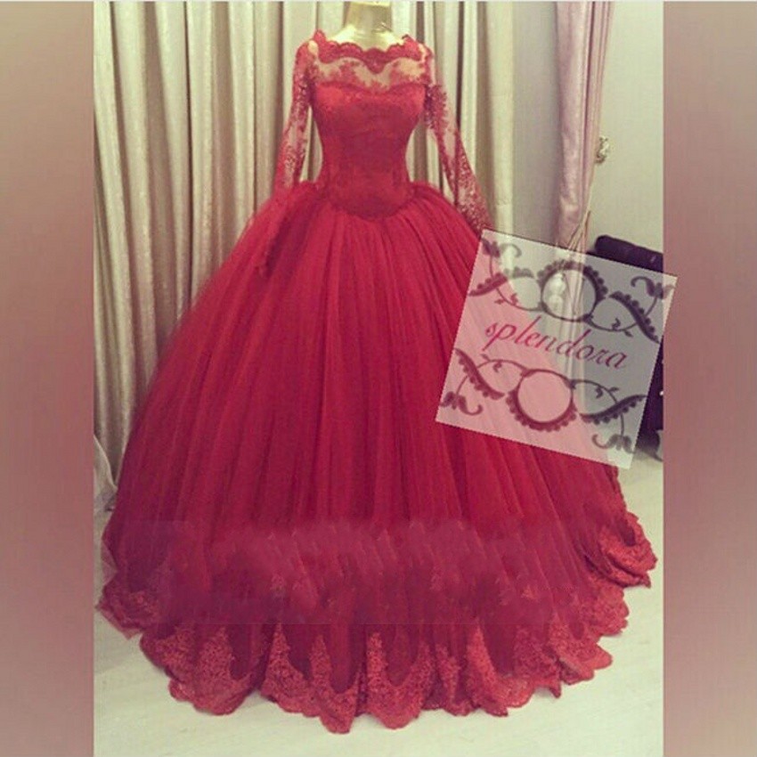 

2018 Vintage Quinceanera Ball prom Dresses O Neck Long Sleeves Lace Appliques Tulle Long Sweet 16 Dress Cheap Party Prom Evening Gowns, Blue