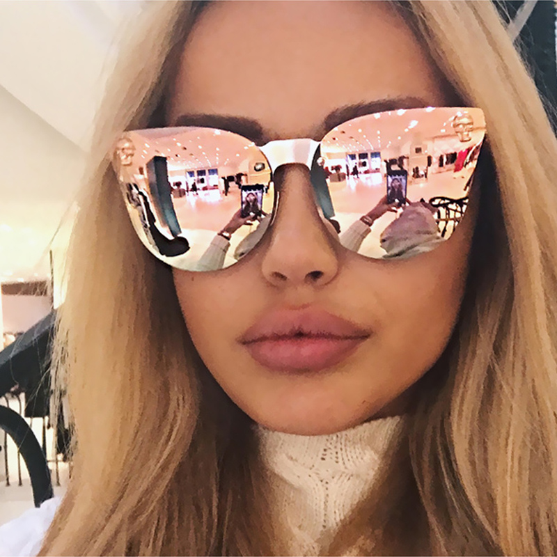 

Hot Sell Fashion Medusa Sunglasses Women Brand Eyewear Travel Rose Pink Lady Sunglasses Catwalk Models Style UV400 Y110