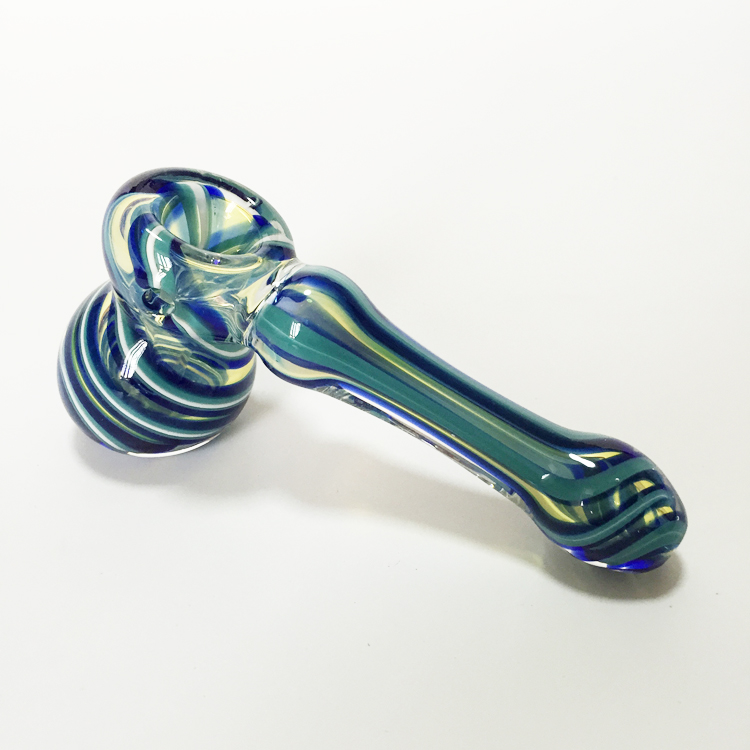 

Blue hammer glass water pipe mini oil rigs glass smoking pipes hand pipe about 12cm long with high quality