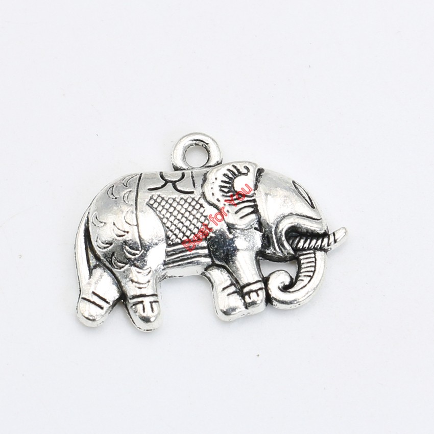 

Antique Silver Plated Elephant Charms Pendant Bracelet Necklace Jewelry Making DIY Handmade 21x29mm