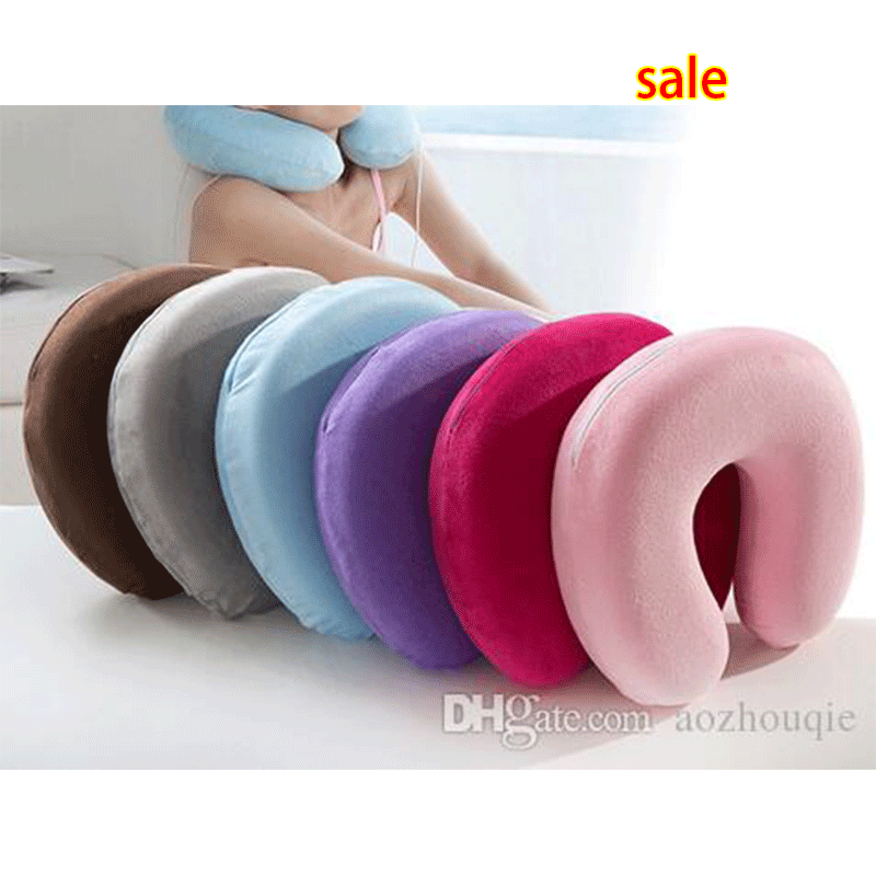 

Wholesale Memory Foam Pillow Neck U-Shape U Shaped pillow Nursing Cushion pillows Headrest Car Flight Travel Soft Pillows