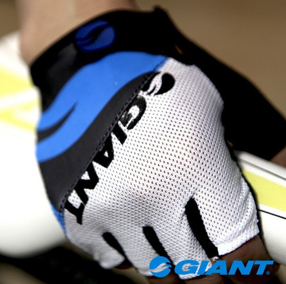 

Giant Half Finger Men Women Cycling Gloves Slip for mtb bike/bicycle guantes summer breathable ciclismo racing luvas sport, Blue
